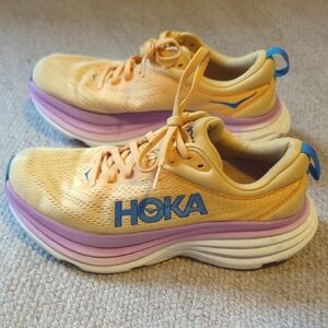 Women's Hoka One One Biondi 8 Size 7B Orange/Purple